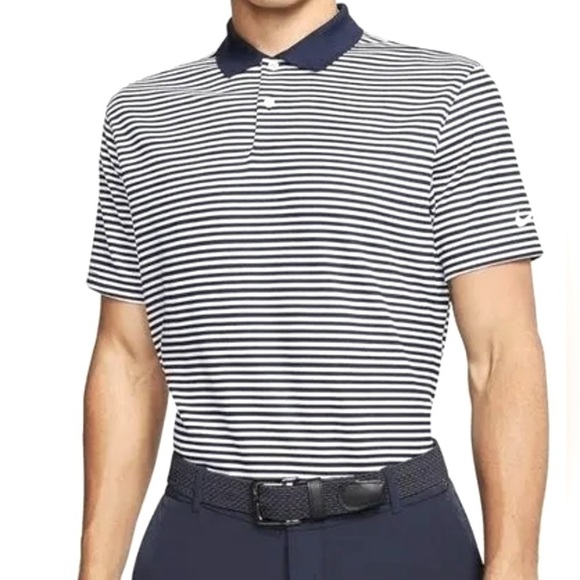 Nike‎ Victory Stripe Navy Blue & White Stripe Golf Polo Size XL BV0367-419​​​ - Picture 1 of 8